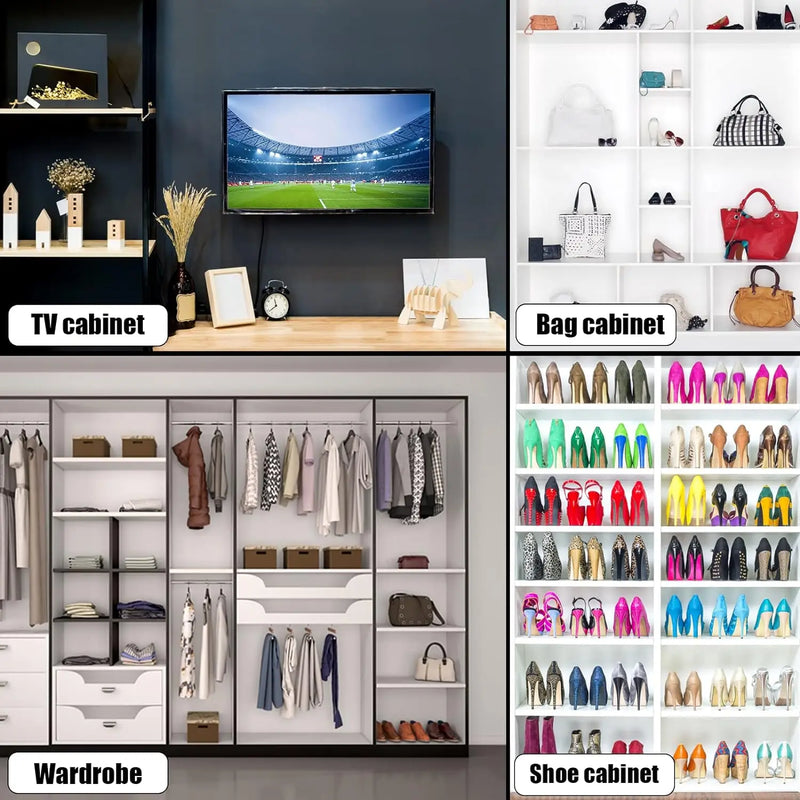 2/4/6/8/10 Shelf Support Adhesive Pegs Closet Partition Bracket Cabinet Support Clips Wall Hanger Sticker For Kitchen Bathroom