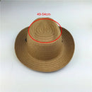 Kids Western Cowboy Hat Retro Sheriff Cap Sunscreen With Wind Rope Hat Boys Girls Horseback Riding Tourism Fishing Sunshade Cap