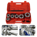 Pipe Threading Kit BSPT Thread Cutting Steel Threader Plumbers Set with 4/6 Threading Dies Manual Pipe Threader Tool Kit