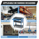 AIRAJ Heavy Duty 3-Tier Rolling Tool Cart with Drawers & Pegboard