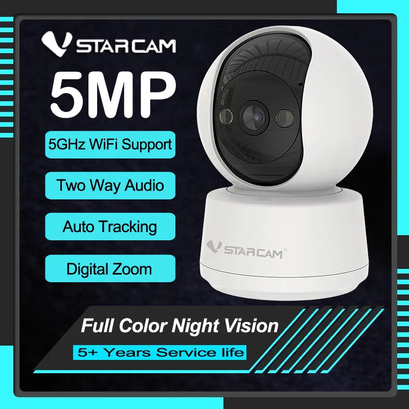 Vstarcam 5MP Home IP Camera Smart Video Camera With AI Humanoid Detection 5Ghz Wifi Full Color Night Vision Child safety Camera