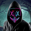 Led Light up Halloween Mask, Glowing El Wire Scary Mask, Red & Black, Plastic Construction, for Festive Cosplay, Costume Parties, Carnival, Gifts, Led Halloween Mask - Colorful Lights