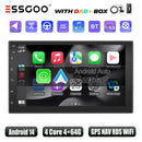 ESSGOO Car Stereo Radio Wireless CarPlay Android Auto 2 DIN 7" Car Stereo HD FM-Radio GPS Touch Screen Head Unit 4+64G DAB+ AHD