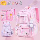 Waterproof Rainbow Schoolbag Student Girls Children's Princess Refrigerator Door Backpack Spine Protector Shoulder Bags Cute