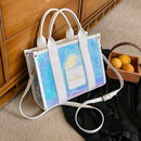 Women Party Tote Bag PU Leather Sequins Top-Handle Bags Casual Fashion Shiny Portable Adjustable Straps Shopper Tote Purse