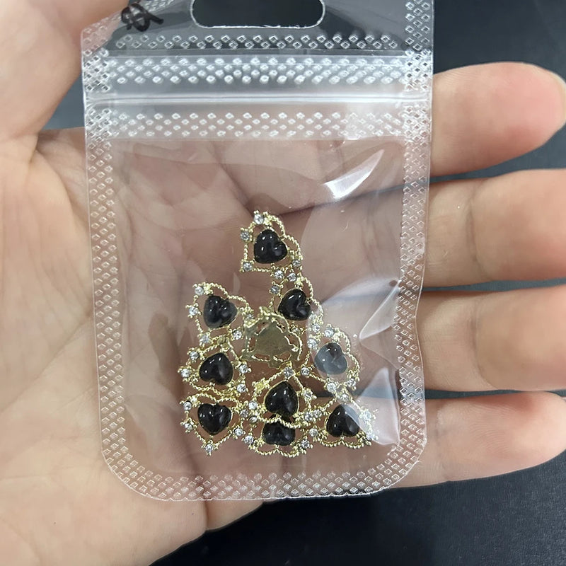 3D luxury zircon Star cross Nail Metal Charms 10pcs mermaid  bead nail jewelry  11*18mm Aolly Nail Art Crystal Gems Decorations