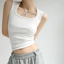 Korea Stylisches Crop Top Ärmelloses Stretch Basic Camisole für den Sommer Heißes Sexy Mädchen Weste Baumwolle Damen Tank Klassische Outfits C4880