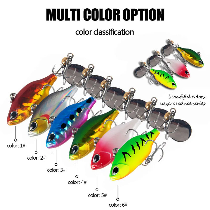 1Pcs Rotating Metal VIB Vibration Bait Spinner Spoon Fishing Lures 4.8cm 8.5g Jigs Trout Winter Fishing Hard Baits Pesca