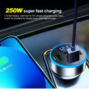 250W Car Charger PD USB Type C Fast Charge Car Cigarette Lighter Plug 5 Port Car Charger Flash Charge with Digital Display