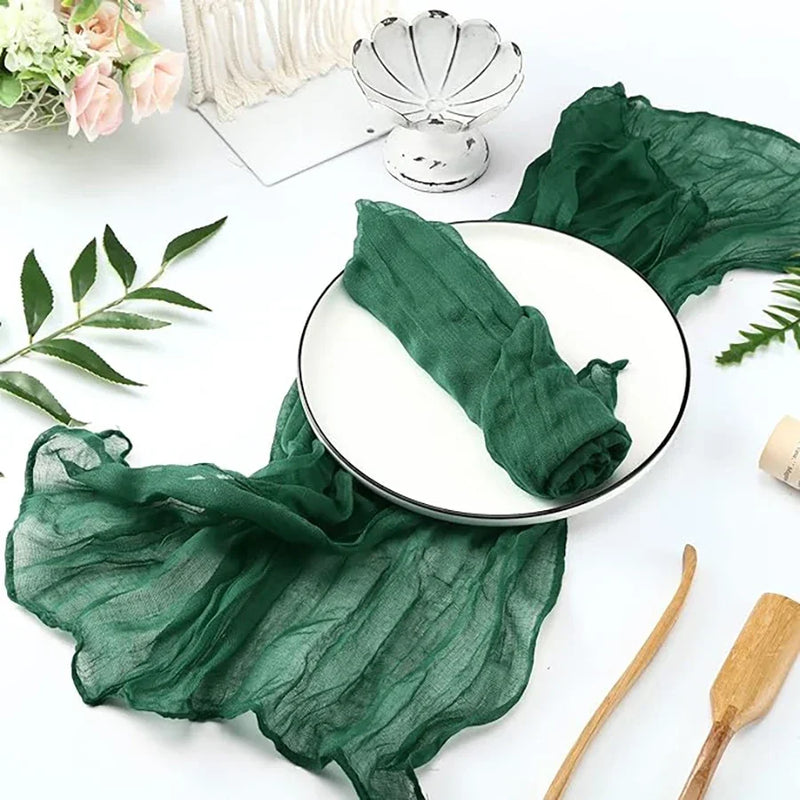 60Pcs 50x50cm Sage Green Napkins Boho Gauze Serving Table Decor Dinner Towel Cocktail For Wedding Thanksgiving Easter Decoration