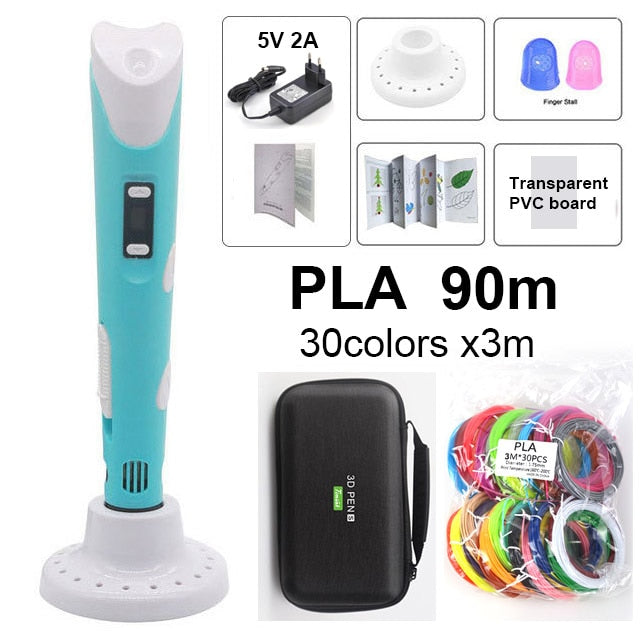 3D Pen 3D For Kids With 20/30 Colors PLA Filament ,3D Printing Pen, 3D Creative Toy Children&