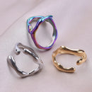 Unregelmäßige Flüssigkeitszweig 304 Edelstahlringe für Damen Herren Accessoires Modeschmuck Finger verstellbarer Ring Bague Party
