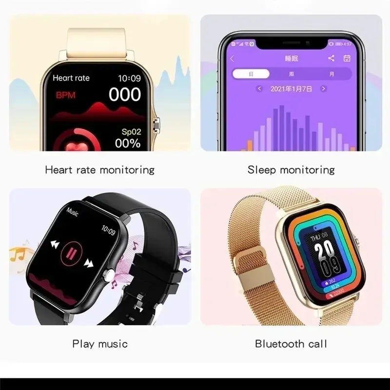 New Smart Watch For Men Women Gift Full Touch Screen Sports Fitness Watches Bluetooth Calls Digital Smartwatch Wristwatch