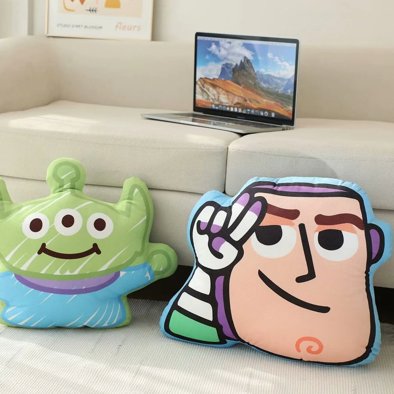 Cute Toy Story Plush Toy Woody Buzz Lightyear Alien Plushies Cartoon Double Sided Printed Pillow Back Cushion Gifts Girl