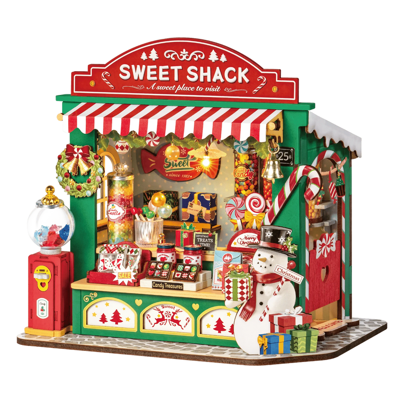 Robotime Mini House Building Craft Kits DIY Miniature House Kit Decoration Christmas Fireplace for Adults Gift For Christmas