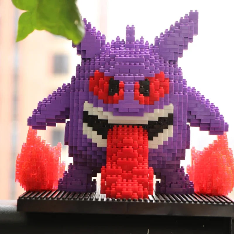 Pokemon Gengar Micro Building Blocks Piplup Mega Charizard DIY Assembly Puzzle Mini Bricks Toys for Kid Christmas Gift