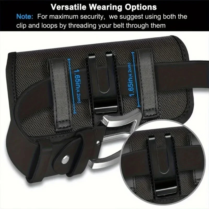 Other 1pc Stylish Multi-functional Men's Belt Bag Mobile Phone Bag Card Money License Case Stylish Simple Black Fanny Pack