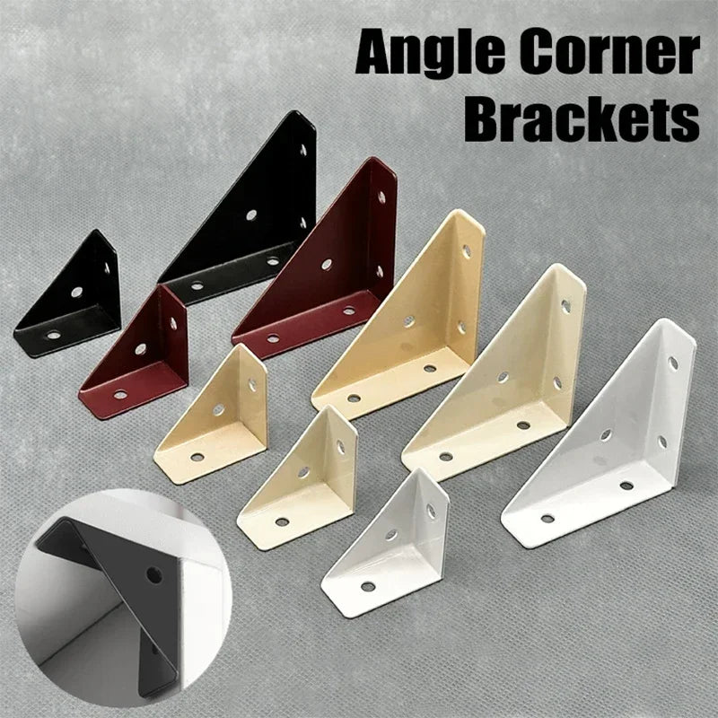 1/4PCS Angle Corner Brackets Steel Fixed Joint Board Plate Support Frame Right Triangular Angle Bracket Protector Stand Shelves