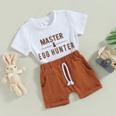 Easter Toddler Boys 2-Piece Outfit Short Sleeve Graphic Tee with Elastic Waist Shorts for Spring Celebrations
