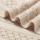 Babydecken Gestrickt Baumwolle Einfarbig Neugeborene Babys Schlafdecke Kinderwagen Decken Weich Säuglingswickel Mehrzweck