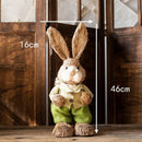 46cm Straw Woven Bunny Straw Rabbit Decoration Ornament Easter Holiday Decors Sculptures & Statuette Yard Party Home Supply