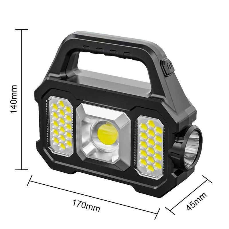 Solar Rechargeable Flashlight Zoomable Waterproof LED Torch Brightly Light Portable Powerful Lantern For Camping