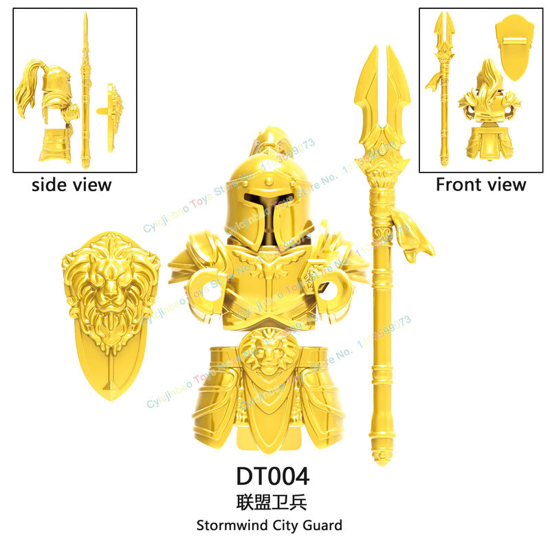 Medieval Knight Stormwind City Guard Reloaded Golden Horse Silver Horse Action Figures Building Blocks Accessories Toys DT8902