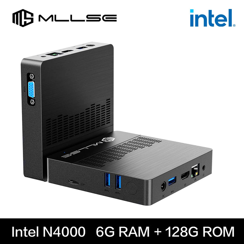 MLLSE M2 Air Mini PC Intel Celeron N4000 CPU Window11 6GB RAM 128GB ROM Dual-Band WiFi VGA Portable Mini Computer BT4.2