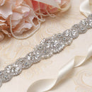MissRDress Rhinestones Wedding Belt Handmade Pearls Bridal Belt Silver Crystal Flower Bridal Sash For Women Prom Dresses JK835