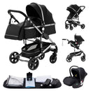 Kinderwagen 3 in 1, vierrädriger Kinderwagen, 2 in 1 Babyauto, leichte Kinderwagen, Multifunktionskinderwagen, Kinderwagen, Poussette