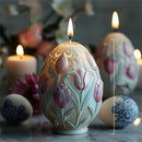 3D 2025 DIY Flower relief egg candle silicone mold Rose flower Easter egg resin mold Peony flower relief egg Decor gypsum mold