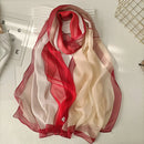 Gradient Colours Women Foulard Elegant Chiffon Georgette Bandana Scarf Summer Beach Travel Sun Protection Thin Silk Feeling