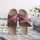 Mntrerm New style slippers Summer home men and women Summer linen lovers Home thick soled anti-skid indoor sandals Female summer