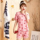 Hot sale Summer Shorts Pajama Sets for Women Short Sleeve Sleepwear Cute Girls Cartoon Pyjama Homewear Pijama Mujer Home Clothes