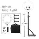 SH 18 Inch Knob Ring Light LED Selfie Video Lamp With Tripod Stand Phone Clip For YouTube Live Lighting Photo Photography Studio