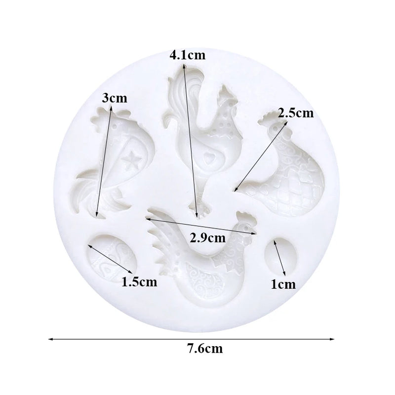 Hen Cock Easter Eggs Silicone Mold Sugarcraft Chocolate Cupcake Baking Mold Fondant Cake Decorating Tools