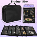 Travel Jewelry Organizer Case,Jewelry Bags Jewelry Storage Book Binder with Clear Zipper Velvet Pouch for Traveling,Earrings