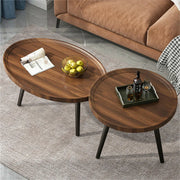 The Nesting Pair | Solid Wood Mid-Century Coffee Table Set of Two