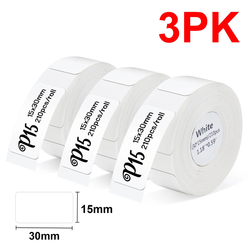 P15 Self-adhesive Thermal Label Printer Portable Wireless Bluetooth Label Maker Pocket Label Machine with P15 Label Paper Tape