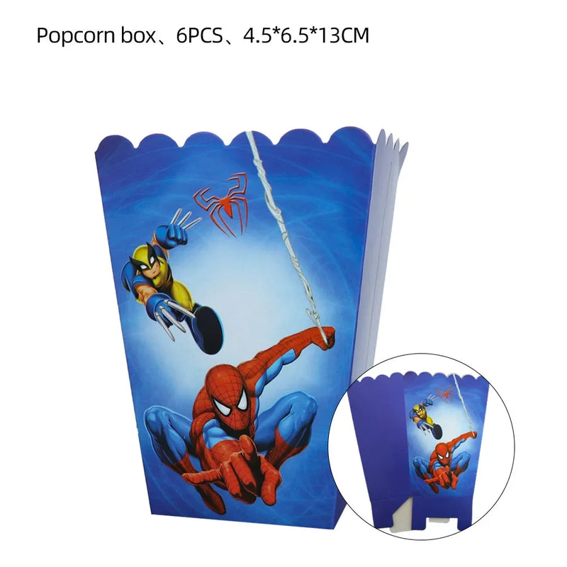 Spiderman Party Supplies Include Paper Cups Plates Balloons Tablecloth Cake Toppers for Kids Birthday Party Decor Baby Shower