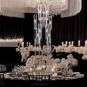 The Lumière Column | 10-Pack 10-Arm Acrylic Candelabra Centerpieces for Weddings
