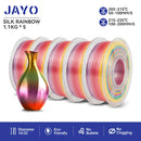 JAYO  pla plus SILK Three Colors Silk Rainbow 3D Printer Filament 1.75mm 100% No Bubble FDM 3D Printer Materials for 3D Printer