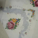Handmade Rose flower Cross stitch cotton white table cover cloth towel Christmas tablecloth wedding party home New Year decor