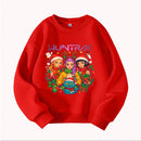 Christmas Kids Crew Neck Sweatshirt with Festive Cartoon Characters for Holiday Fun