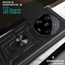 Armor Funda for Xiaomi 14 Ultra Case Slide Camera Lens Protection Ring Stand Cover for Xiaomi 14 Ultra Capa