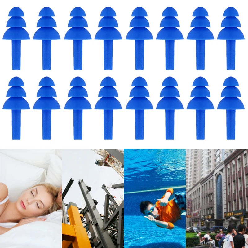 1PCS Earplugs Waterproof Swimming Ear Plugs Reusable Noise Reduction Sleeping Ear Plugs Hearing Protector With Box