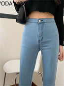 streetwear high waist women's fashion jeans woman girls women pencil pants trousers female jean denim skinny mom jeans