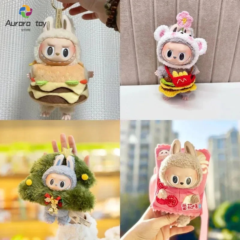 15cm New Clothes Only Pendant Macaron Cloth Labubu Time To Chill Filled Doll Accessories Cos Gift Doll Pure Handmade Cloth Gift