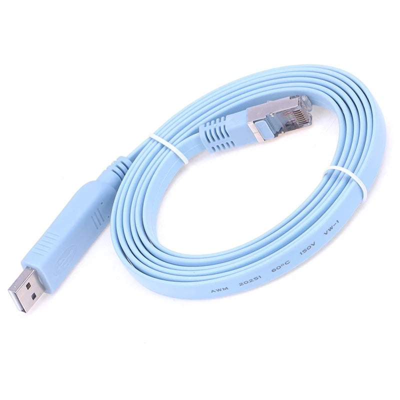 High Quality 1PC Blue 1.8M USB To RJ45 USB To RS232 Serial To RJ45 CAT5 Console Adapter Cable Cord For Cisco Routers