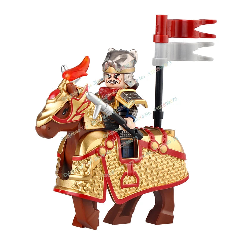 Medieval Knight Stormwind City Guard Reloaded Golden Horse Silver Horse Action Figures Building Blocks Accessories Toys DT8902